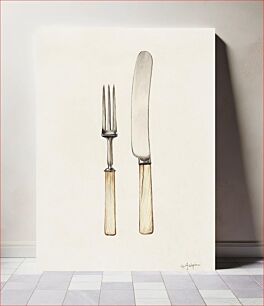 Πίνακας, Knife and Fork (ca.1936) by Grace Halpin