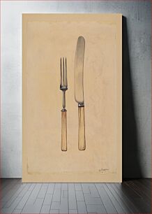 Πίνακας, Knife and Fork (ca.1936) by Grace Halpin