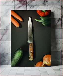 Πίνακας, Knife with Vegetables Μαχαίρι με λαχανικά