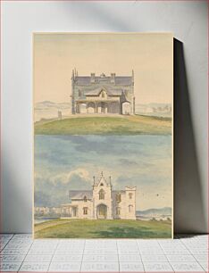 Πίνακας, Knoll for William and Philip R. Paulding, Tarrytown (south and east front elevations) by Alexander Jackson Davis