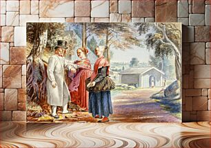Πίνακας, Kohtaaminen kirkkomatkalla, 1830 - 1899, Johan Knutson