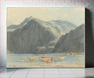 Πίνακας, Königsee with the Cliffs of St. Bartholomëe (1837) by Wilhelm von Kobell