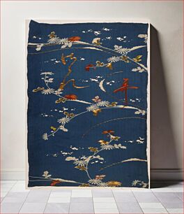 Πίνακας, Kosode (Kimono) Fragment with Chrysanthemums, Snow, and Characters