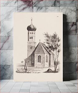 Πίνακας, Kreikkalaiskatolinen kirkko, kuva n:o 29 opetussarjassa grunder i teckna och rita, 1838, Magnus von Wright