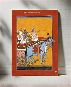 Πίνακας, Krishna and Balarama Being Driven by Akrura to Mathura, Folio from a Bhagavata Purana (Ancient Stories of the Lord)