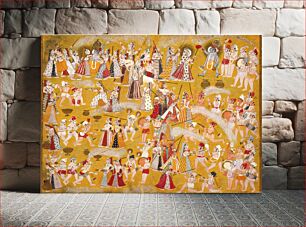 Πίνακας, Krishna and Radha Celebrating the Holi Festival with Companions