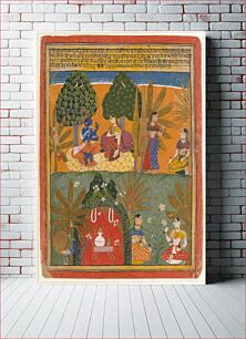 Πίνακας, Krishna and Radha with Their Confidantes: Page from a Dispersed Gita Govinda, Style of Manohar