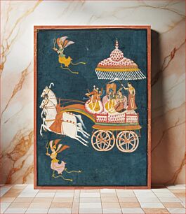 Πίνακας, Krishna and Rukmini as Groom and Bride in a Celestial Chariot Driven by Ganesha