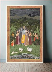 Πίνακας, Krishna and the Gopis Take Shelter from the Rain, India (Rajasthan, Jaipur)