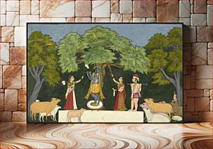 Πίνακας, Krishna entertains his companions