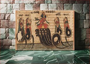 Πίνακας, Krishna Quelling the Serpent King Kaliya, Folio from a Bhagavata Purana (Ancient Stories of the Lord)