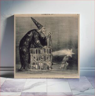 Πίνακας, L'astronome allemand lachant un fameux canard by Honore Daumier
