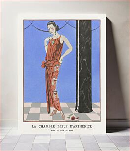 Πίνακας, La chambre bleue d'arthénice / Robe du soir, de Beer from Gazette du Bon Ton. Art – Modes & Frivolités: Evening Attire No. 1 (1923) by