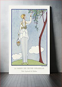Πίνακας, La saison des prunes mirabelles: Robe d'après-midi de Redfern (1914) by George Barbier
