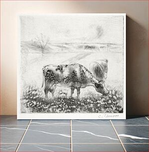 Πίνακας, La Vache (The Cow) (1885) by Camille Pissarro