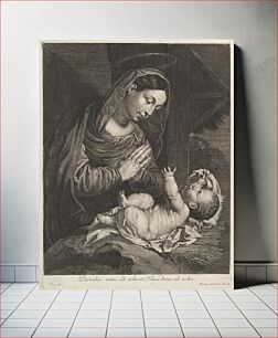 Πίνακας, La Vierge adorent l'Enfant Jesus by Jean Morin