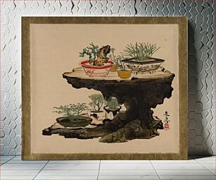 Πίνακας, Lacquer Paintings of Various Subjects: Bonsai by Shibata Zeshin
