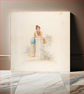 Πίνακας, Lady with a Fan by Louis-Robert Cuvillon