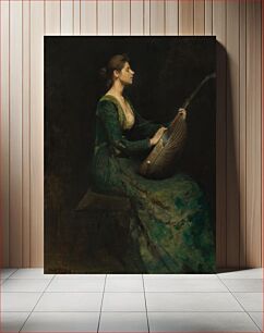 Πίνακας, Lady with a Lute, (1886) by Thomas Wilmer Dewing