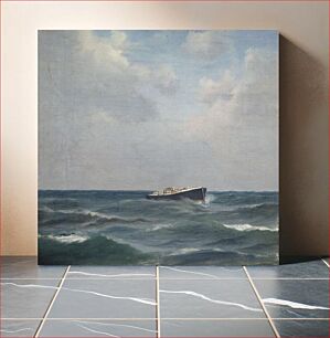 Πίνακας, Laiva merellä, harjoitelma, 1875 - 1919, Oscar Kleineh
