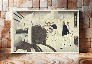Πίνακας, Laivan järeä kanuuna. kohtaus japanin ja kiinan välisestä sodasta (1894-95), 1894 - 1895, Mizuno Toshikata