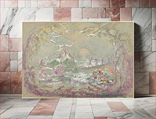 Πίνακας, Lake Scene with Fairies and Swans by Robert Caney (1847–1911)