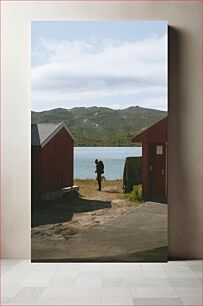 Πίνακας, Lakeside Hiker Πεζοπόρος δίπλα στη λίμνη