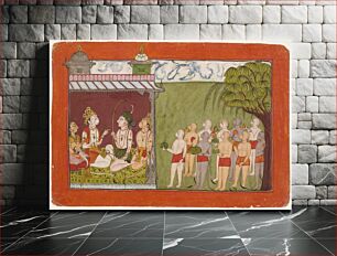 Πίνακας, Lakshmana Meets with Tara, Sugriva, and Hanuman in the Palace of Kishkandha, Folio from a Ramayana (Adventures of Rama)