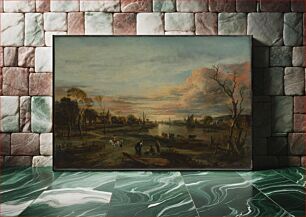 Πίνακας, Landscape at Sunset by Aert van der Neer