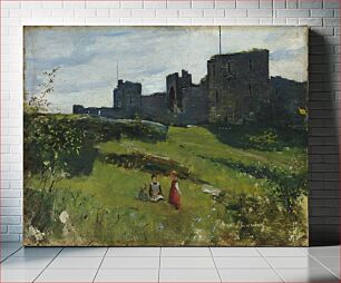 Πίνακας, Landscape from gotland (at city wall in visby), 1888, Amélie Lundahl