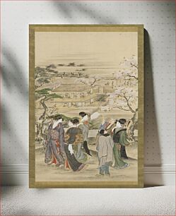 Πίνακας, Landscape: parties of men and women looking at cherry blossoms by Katsushika Hokusai