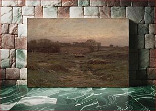 Πίνακας, Landscape (Sheep in the Valley) by Dwight William Tryon