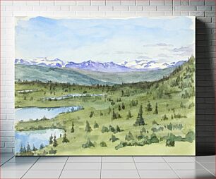 Πίνακας, Landscape study from Norway, vintage painting by Maria Wiik