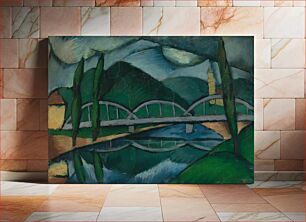 Πίνακας, Landscape with a bridge, Schiller Geyser