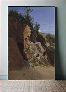 Πίνακας, Landscape with a Cave by Théodore Caruelle d'Aligny