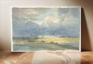 Πίνακας, Landscape with a Large Building by Franz von Hauslab the Younger