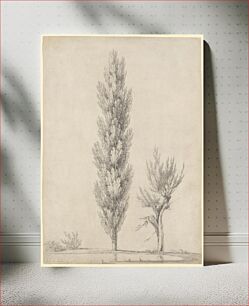 Πίνακας, Landscape with a Poplar and a Willow Tree at the Edge of a Pond by Jean Victor Bertin