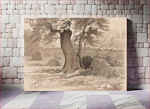 Πίνακας, Landscape with a spreading tree in the foreground by Friedrich Carl von Scheidlin