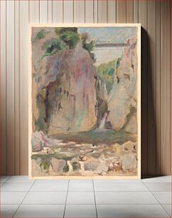 Πίνακας, Landscape with a waterfall by Dezider Czölder