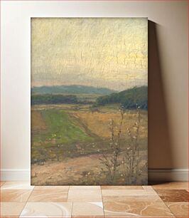 Πίνακας, Landscape with hills in the background by Elemír Halász-Hradil