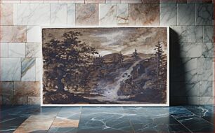 Πίνακας, Landscape with rocks, trees and a river by Thomas Fearnley