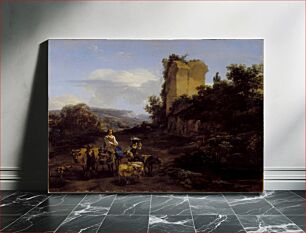 Πίνακας, Landscape with Ruins and Travelers by Claes Pietersz Berchem