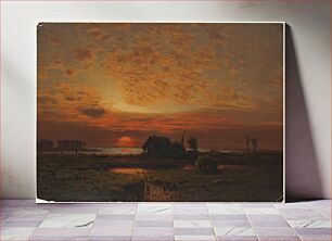 Πίνακας, Landscape with sunset