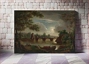 Πίνακας, Landscape with the moon and a bridge, Michael Wutky