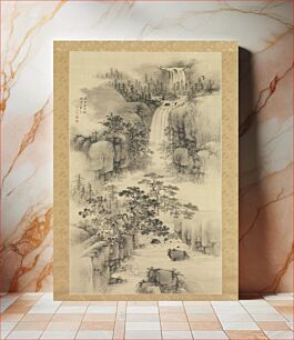 Πίνακας, Landscape with Waterfall by Nakabayashi Chikutō