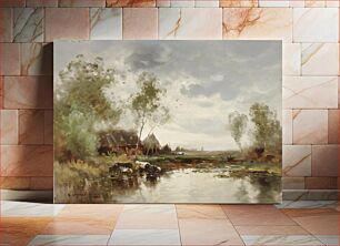 Πίνακας, Landscape with Windmill by E. Landseer Harris
