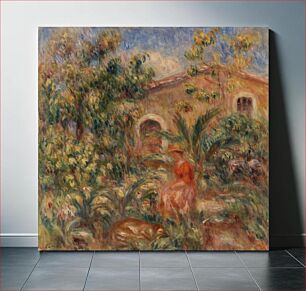 Πίνακας, Landscape with Woman and Dog (Femme et chien dans un paysage) by Pierre Auguste Renoir