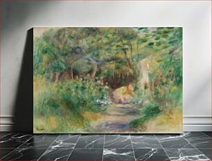 Πίνακας, Landscape with Woman Gardening (Paysage et femme jardinant) by Pierre Auguste Renoir
