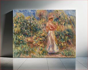 Πίνακας, Landscape with Woman in Pink and White (Paysage avec femme en rose et blanc) by Pierre Auguste Renoir