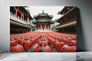 Πίνακας, Lantern Festival in Traditional Temple Γιορτή Φαναριών στον Παραδοσιακό Ναό